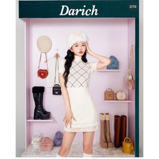 ダーリッチ(Darich)のダーリッチ♡チェックファーニットミニワンピース(ミニワンピース)