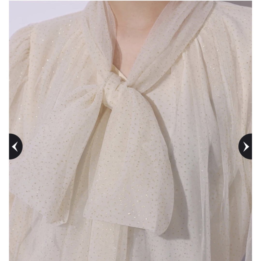 新作❤︎新品❤︎アプワイザーリッシェ❤︎ ラメチュールボウタイブラウス