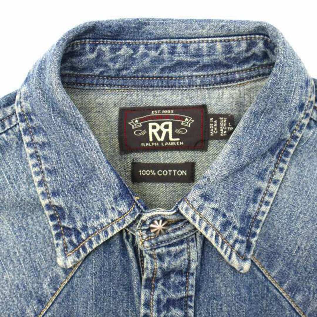 RRL - RRL ヴィンテージ加工 コンチョボタン ウエスタン デニムシャツ