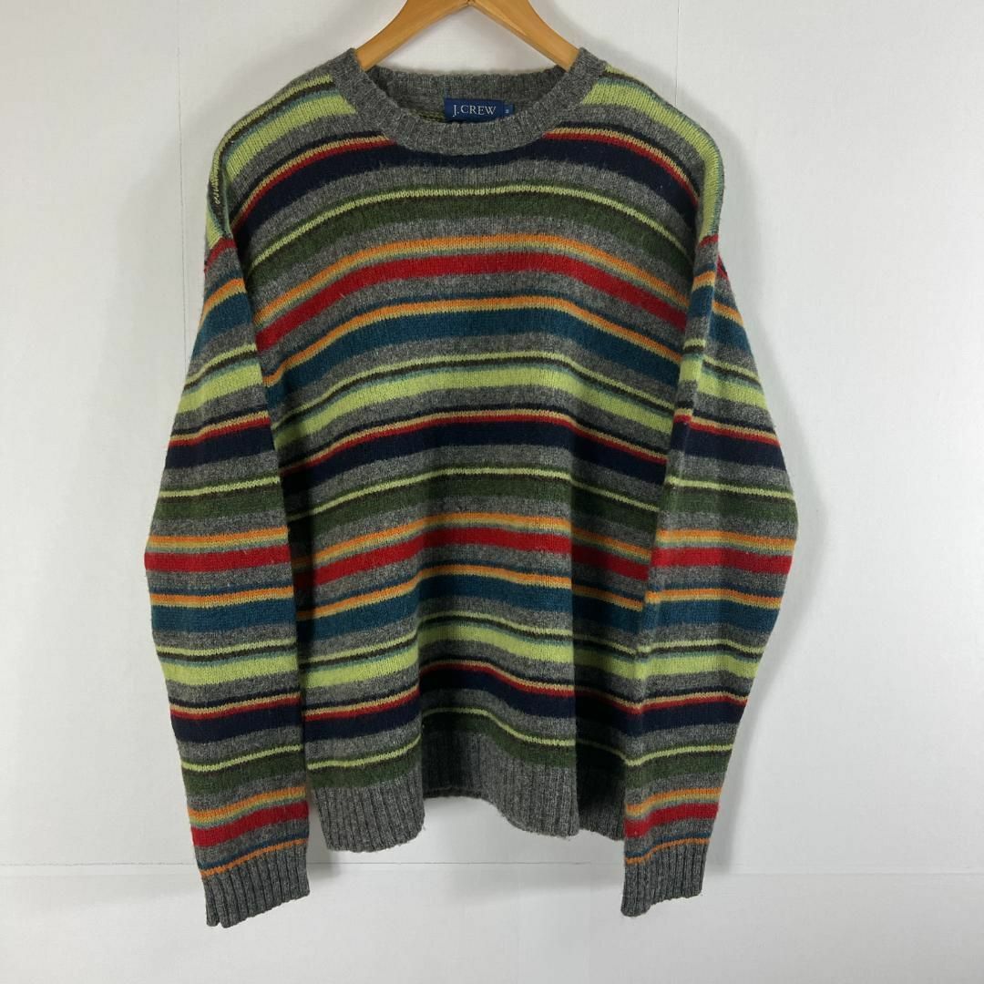 J.Crew - 90s J.CREW ボーダー マルチカラー ウール ニットの J.Crew - 90s J.CREW ボーダー マルチカラー ウール ニットの