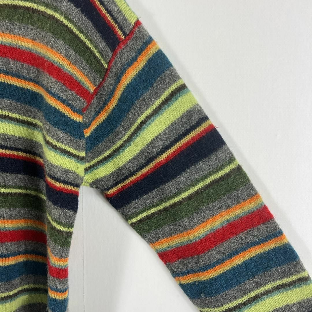 J.Crew - 90s J.CREW ボーダー マルチカラー ウール ニットの J.Crew - 90s J.CREW ボーダー マルチカラー ウール ニットの