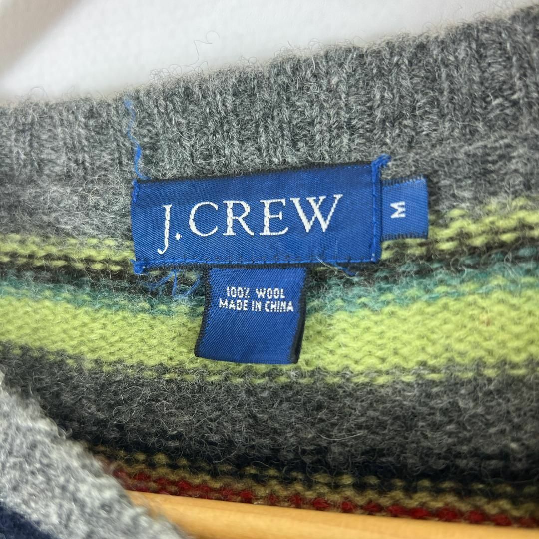 J.Crew - 90s J.CREW ボーダー マルチカラー ウール ニットの J.Crew - 90s J.CREW ボーダー マルチカラー ウール ニットの