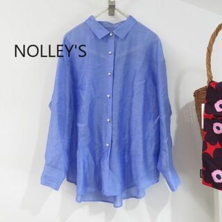 ノーリーズ(NOLLEY'S)の新品 NOLLEY'S ノーリーズ　パールボタン　透け感　ブラウス　シャツ　３８(シャツ/ブラウス(長袖/七分))