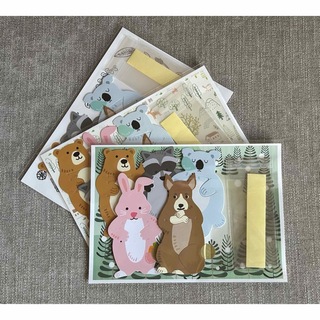 ギフト包装袋 ラッピング　兎と熊とコアラと狸とカンガルー　5ピースセット(ラッピング/包装)