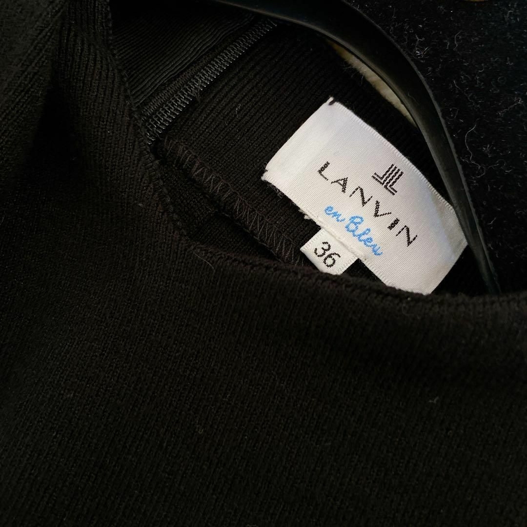 LANVIN en Bleu(ランバンオンブルー)の美品☆ LANVIN en Bleu ジャガードスカートコンビワンピース ミント レディースのワンピース(ロングワンピース/マキシワンピース)の商品写真