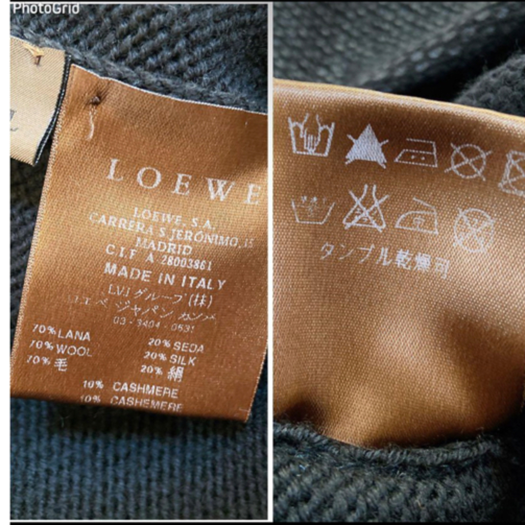 LOEWE - 希少☆高級 ロエベ ウロコ調 ニットワンピース ロング丈