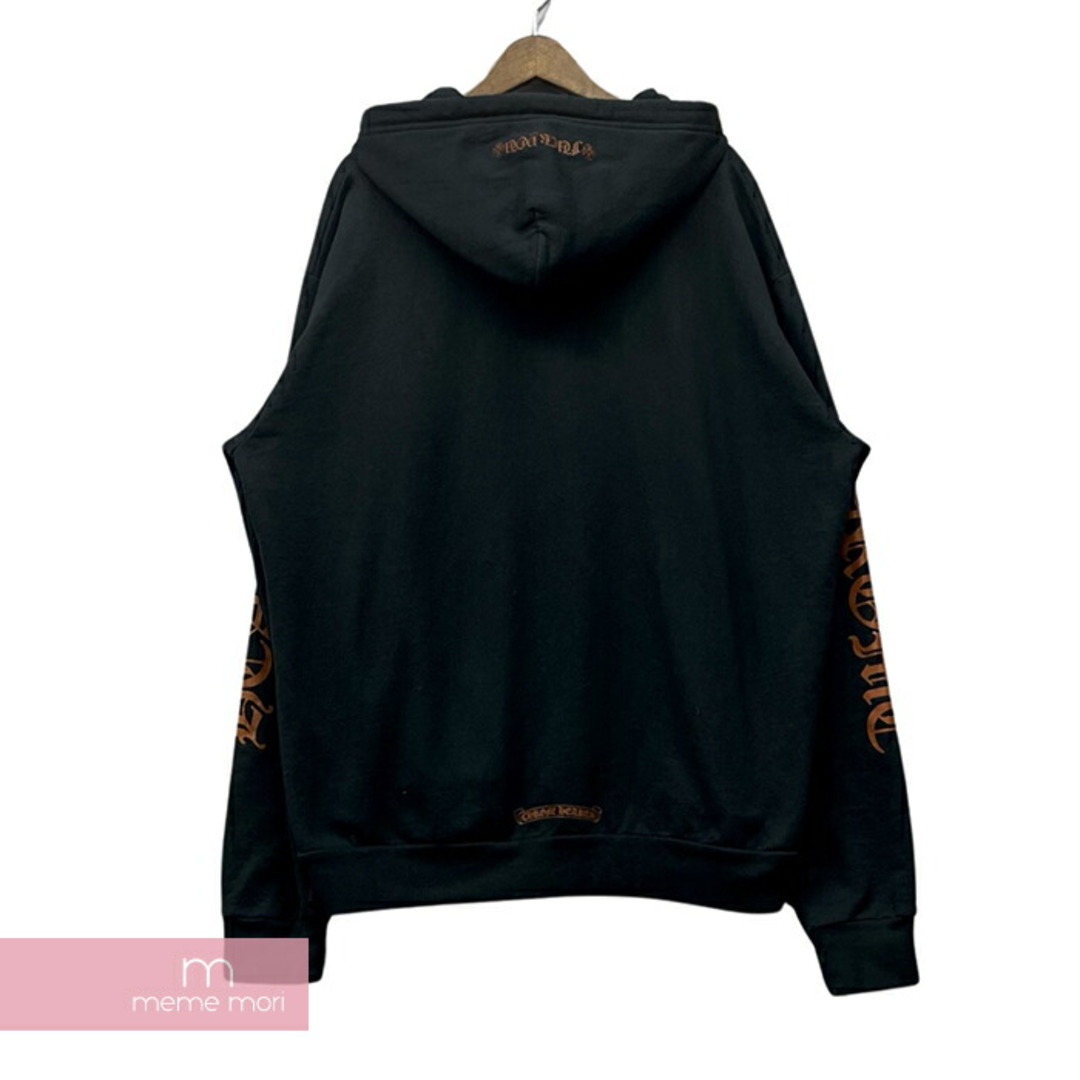 CHROME HEARTS Brown Arm Logo Pullover Hoodie クロムハーツ ブラウンアームロゴプルオーバーフーディ  パーカー スクリプトロゴ ヴァーティカルロゴ フードロゴ ブラック×ブラウン サイズL【231117】【中古-A】【me04】