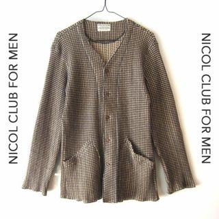 NICOLE CLUB - 美品　NICOLE CLUB／ニコルクラブ　ノーカラーニットジャケット