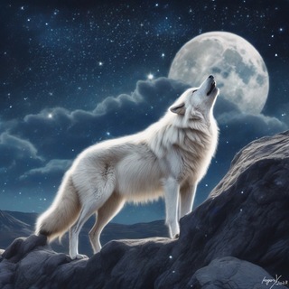 『月と白狼』ポストカード(アート/写真)