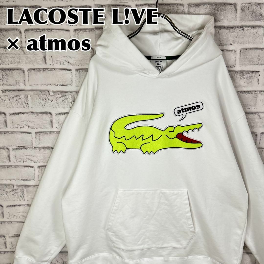 LACOSTE LIVE × atmos コラボパーカー デカワニワッペン 刺繍