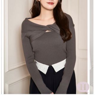 ハーリップトゥ(Her lip to)のher lip to  Twist Cut-Out Rib Knit Top(ニット/セーター)