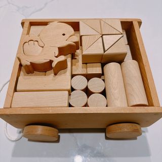 青森　ヒバ　積み木　ケース付き(積み木/ブロック)