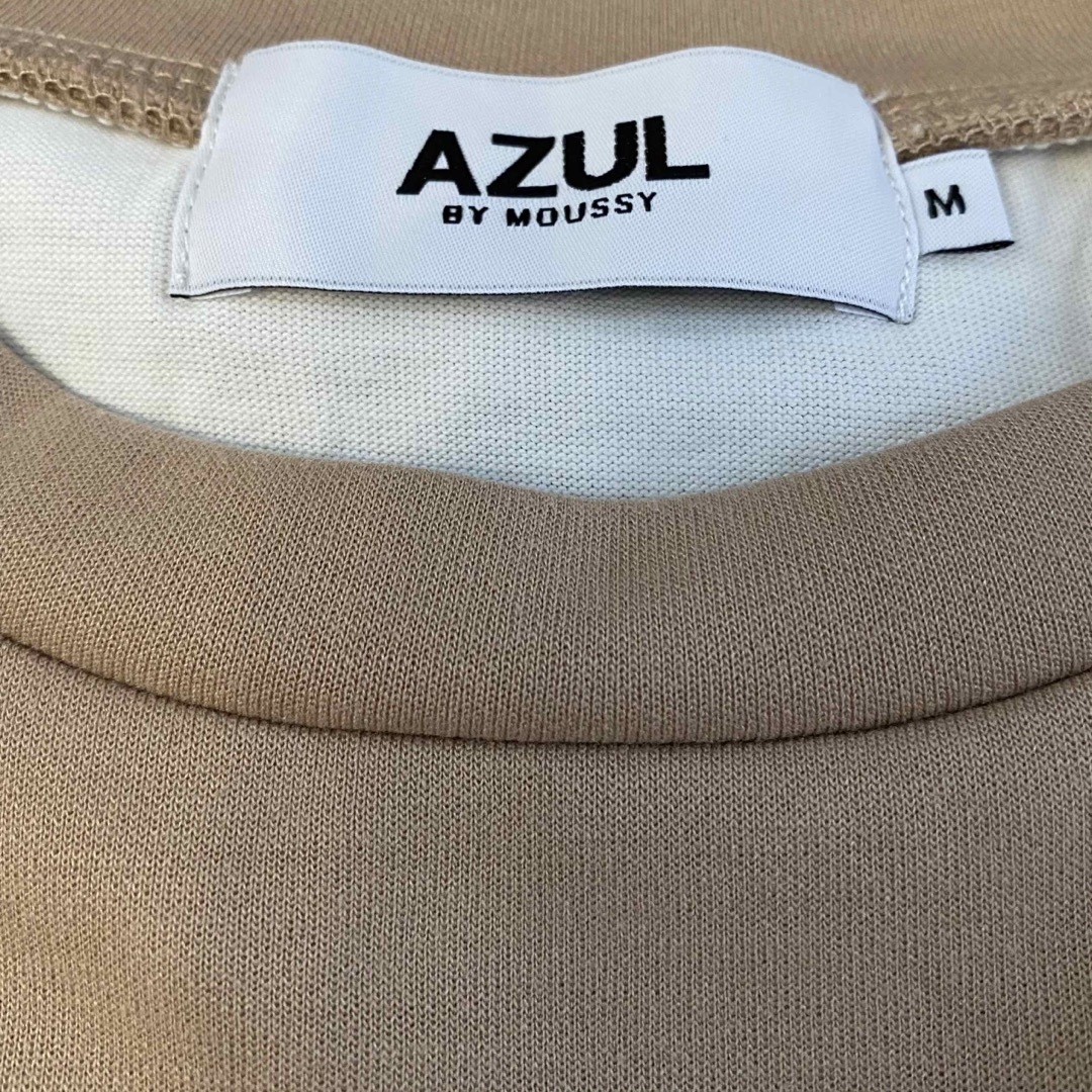 AZUL by moussy(アズールバイマウジー)のAZUL BY MOUSSY バックレイヤードドッキングカットソー  M レディースのトップス(カットソー(長袖/七分))の商品写真