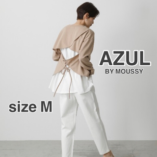 アズールバイマウジー(AZUL by moussy)のAZUL BY MOUSSY バックレイヤードドッキングカットソー  M(カットソー(長袖/七分))