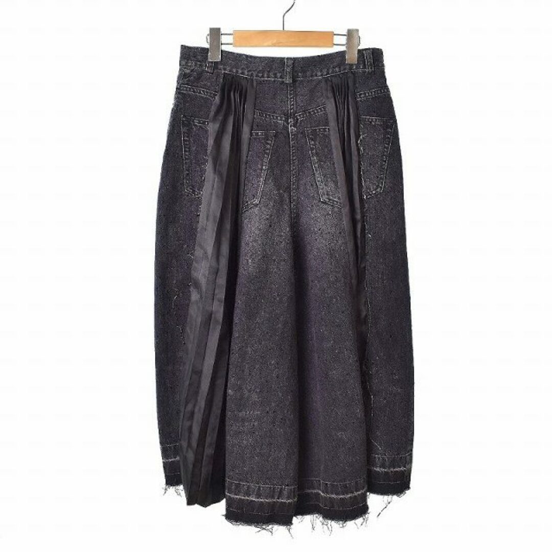sacai - サカイ 22SS デニムミックスプリーツ切替 スカート ロング 22