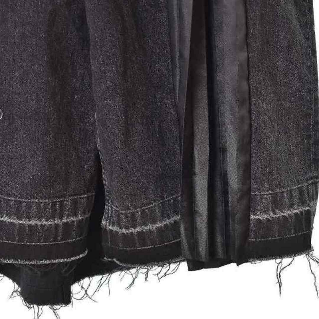 sacai - サカイ 22SS デニムミックスプリーツ切替 スカート ロング 22