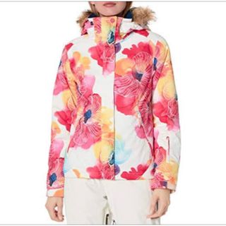 【美品】ROXY　スノボウェア　上下セット　花柄　ネイビー　ピンク　Ｓ