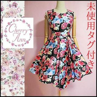 チェリーアン(cherry Ann)の【未使用タグ付き】チェリーアン　ワンピース　花柄　フラワープリント　結婚式(ひざ丈ワンピース)