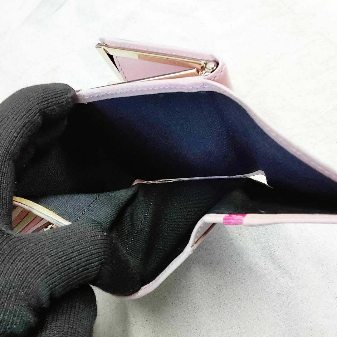 良品 可愛い PaulSmith がま口 クロスオーバー ストライプ ミニ財布 レディースのファッション小物(財布)の商品写真