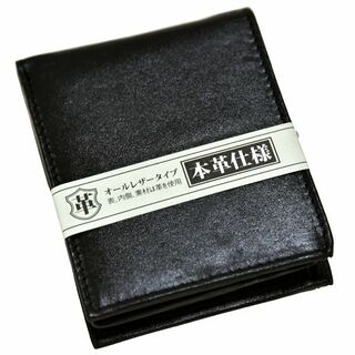 新品 KWS ORIGINAL 本革 フルレザー 二つ折り財布 黒 ブラック(折り財布)