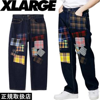 エクストララージ(XLARGE)の即完売★XLARGE PIECED WORK DENIM PANTS デニム(デニム/ジーンズ)