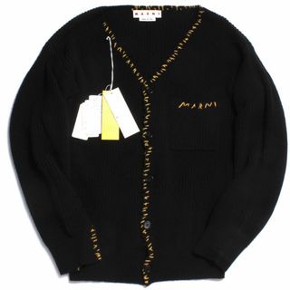 マルニ(Marni)のMARNI SHETLAND WOOL REPAIR LOGO CARDIGAN(カーディガン)