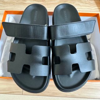 【新品未使用】HERMES オアジス　黒　37 23.5センチ　ブラック