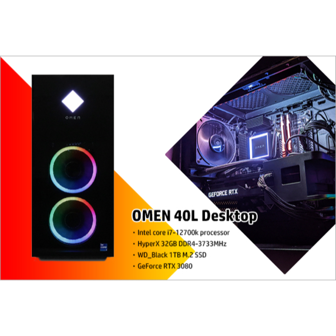 RTX3080搭載12世代i7 12700KゲーミングPC HP OMEN40Lウィンドウズ