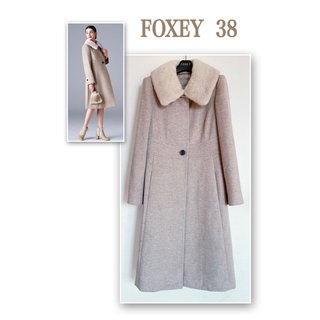 フォクシー(FOXEY)のFOXEY2020年定番ミンク襟カシミヤコンサーブドコート38 極美品　Rene(毛皮/ファーコート)