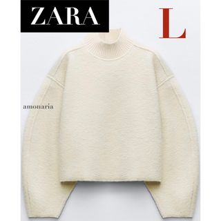 新品＊ZARA　ブークレチャンキーニットスウェットシャツ　M