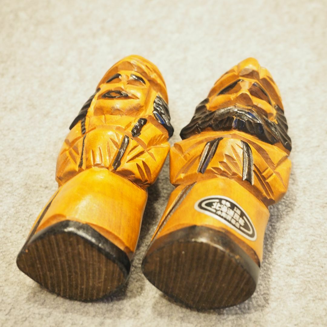 北海道民芸品木彫人形ニポポ 高さ9センチ インテリア/住まい/日用品のインテリア小物(その他)の商品写真