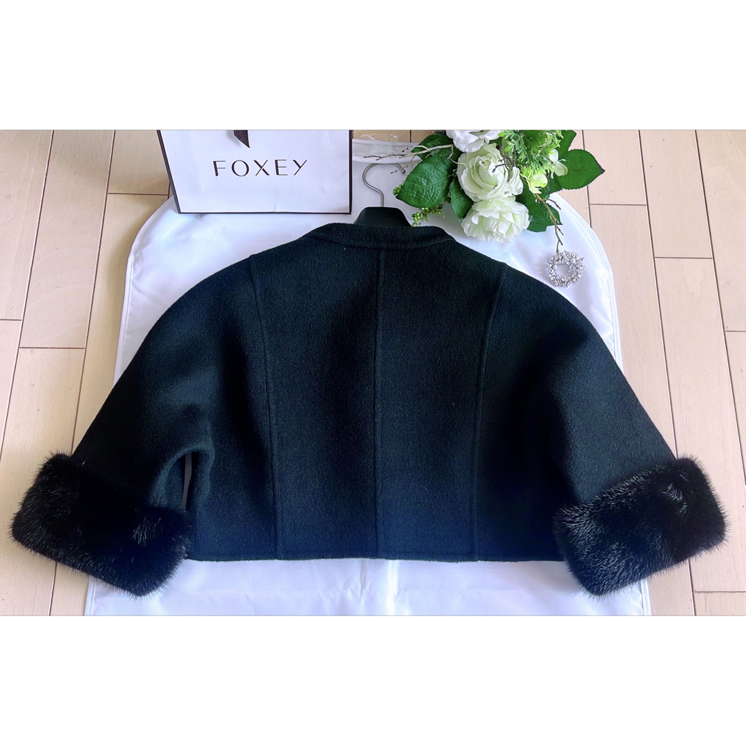 FOXEY(フォクシー)のFOXEY  2019年ミンク付きカシミヤジャケット38極美品　Rene レディースのジャケット/アウター(毛皮/ファーコート)の商品写真