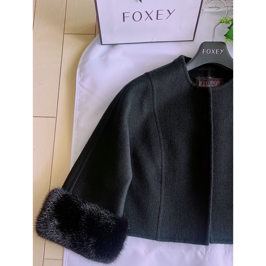 FOXEY(フォクシー)のFOXEY  2019年ミンク付きカシミヤジャケット38極美品　Rene レディースのジャケット/アウター(毛皮/ファーコート)の商品写真