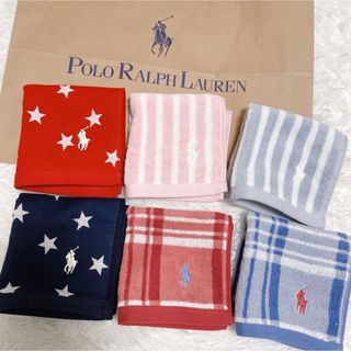 ポロラルフローレン(POLO RALPH LAUREN)の【お得】 新品　ラルフローレン　タオルハンカチ　6枚セット　ポニー刺繍　(ハンカチ)