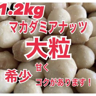 【大粒】マカダミアナッツ　1.2kg 素焼き　無塩　無添加　ナッツ　非常食(豆腐/豆製品)