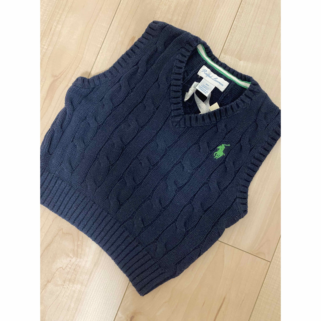 Ralph Lauren(ラルフローレン)のラルフローレン　ニットベスト　9M ネイビー キッズ/ベビー/マタニティのベビー服(~85cm)(ニット/セーター)の商品写真