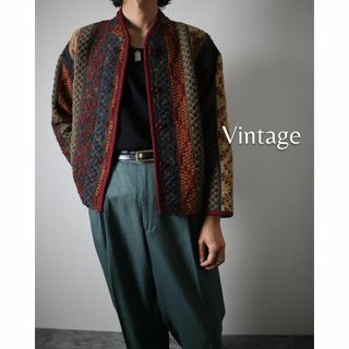 アートヴィンテージ(ART VINTAGE)の【vintage】ワッフルニット デザイン スワンネック チャイナ風 ジャケット(その他)