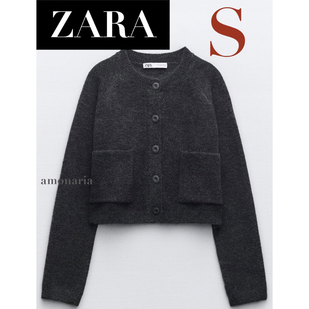 【新品/未着用】ZARA クロップドニットカーディガン　ニット カーディガン | フリマアプリ ラクマ