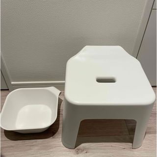 山崎実業 tower 引っ掛け風呂イス+マグネット＆引っ掛け湯おけ(タオル/バス用品)