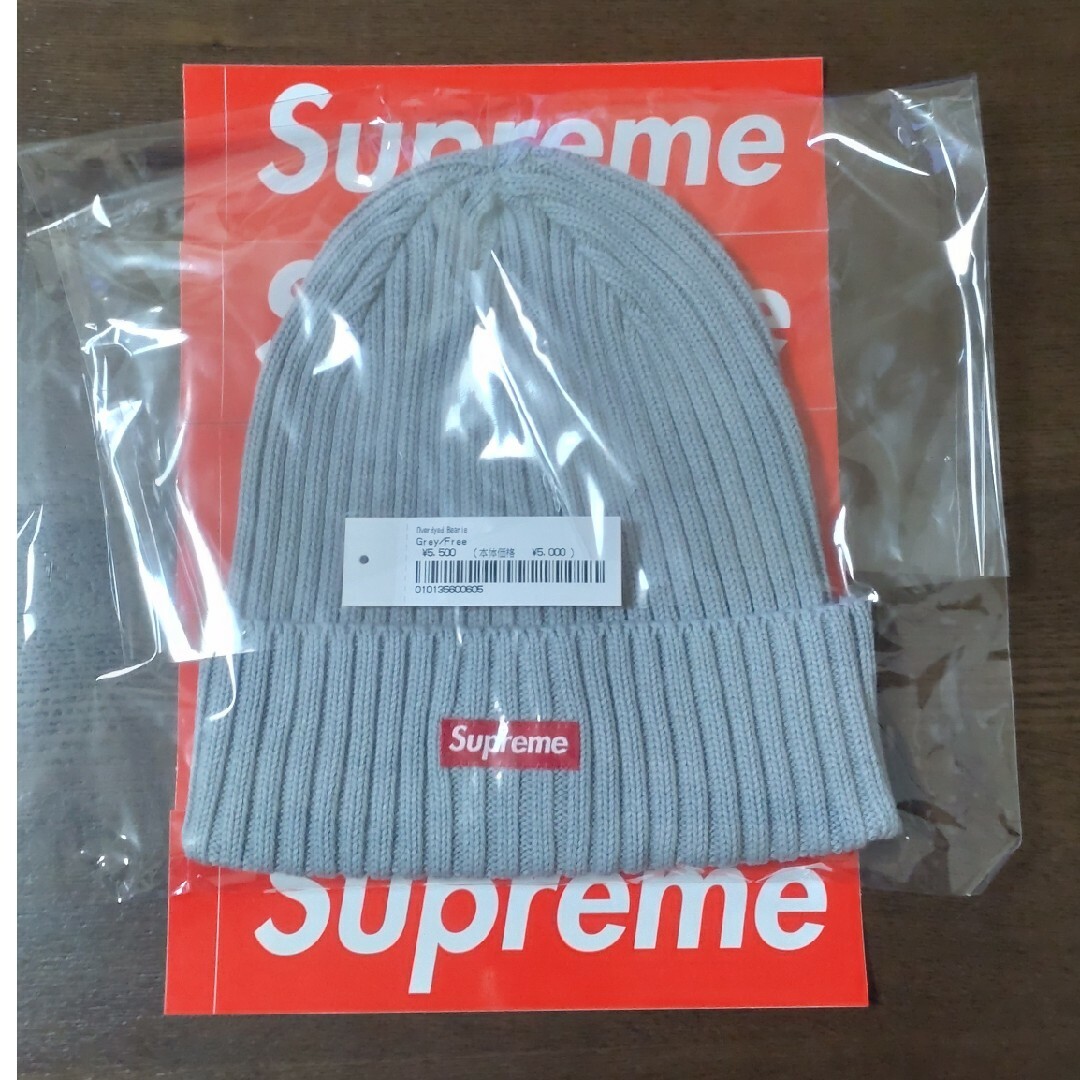 ステッカー付 Supreme OverDyed Beanieグレー購入店