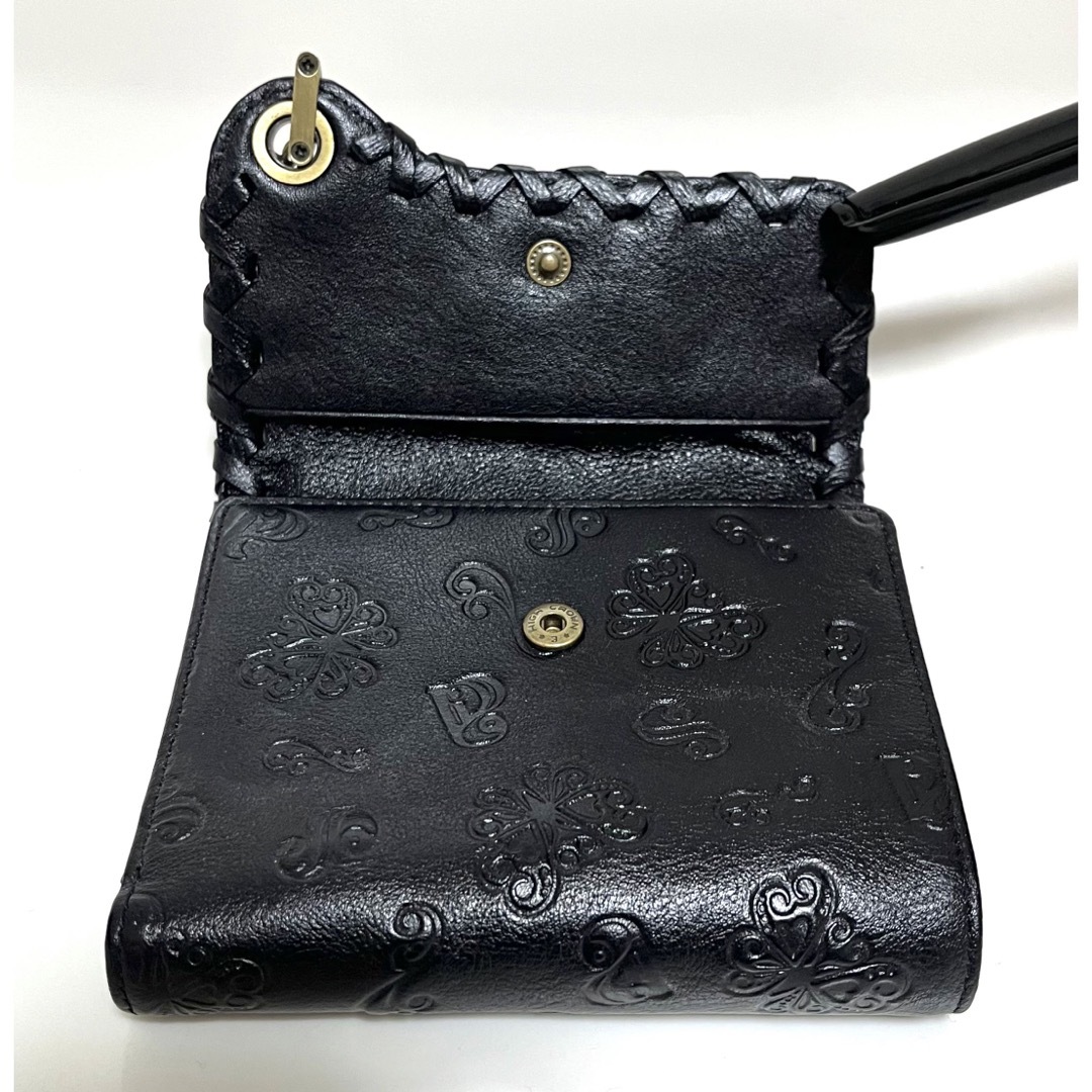 【新品未使用】ANNA SUI 財布 ダリア 黒 三つ折り がま口 アナスイ 蝶