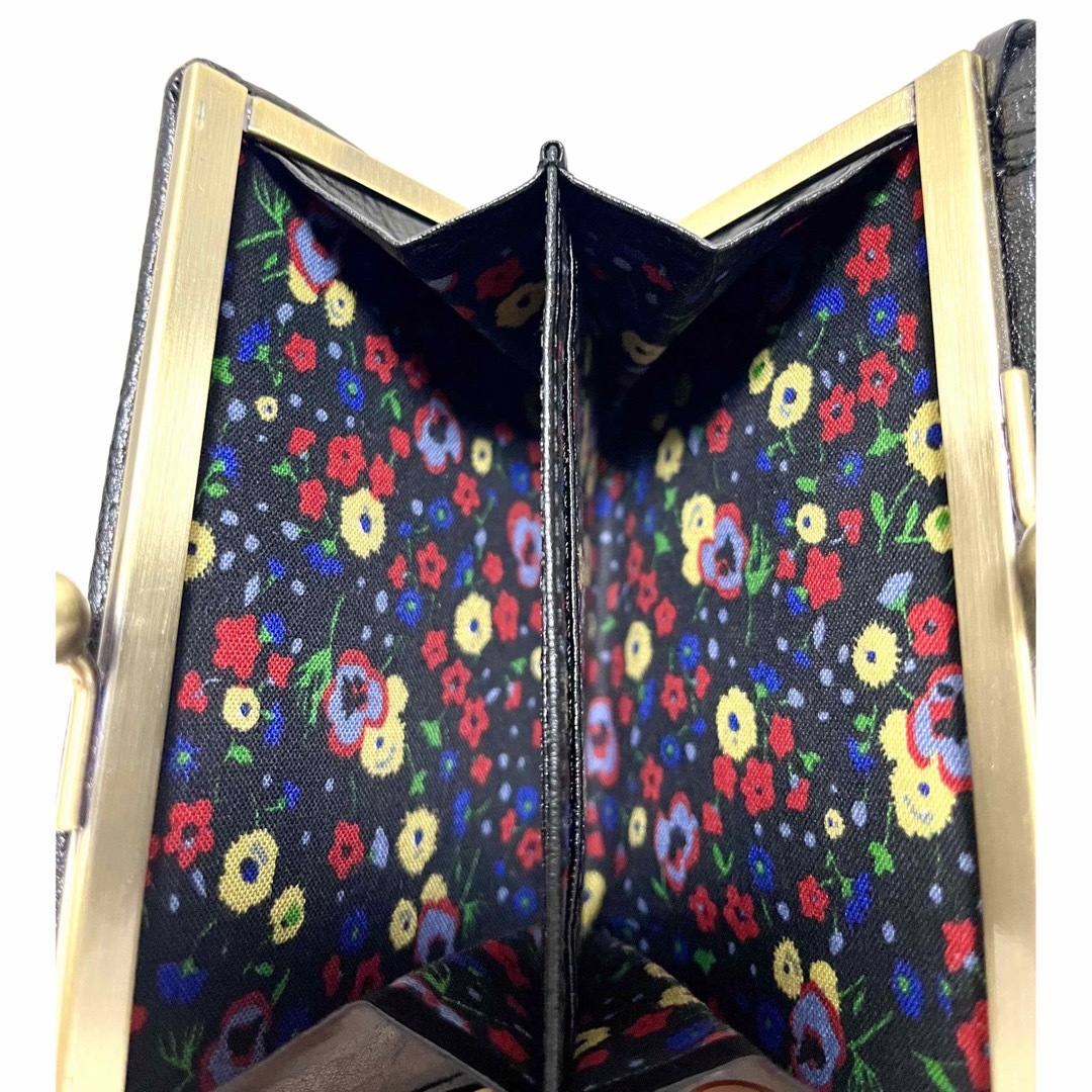 ANNA SUI - 【新品未使用】ANNA SUI 財布 ダリア 黒 三つ折り がま口