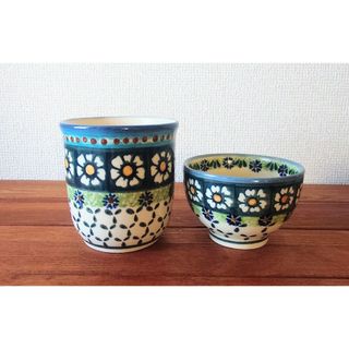 ポーリッシュポタリー(Polish Pottery)の未使用　ポーリッシュポタリー　カップ・ボウルセット(グラス/カップ)