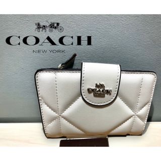 未使用級✨ コーチ COACH 二つ折り財布 カーキー ストゥディオ レザー