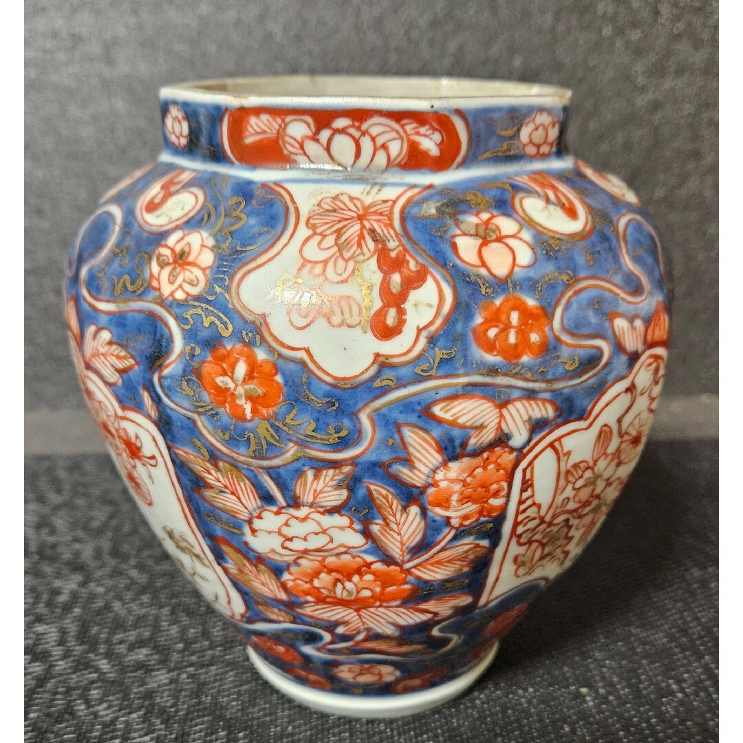 江戸時代中期 元禄~享保期 古伊万里 染錦 面取り 花尽し 沈香壺 江戸時代中期 元禄~享保期 古伊万里 染錦 面取り 花尽し 沈香壺