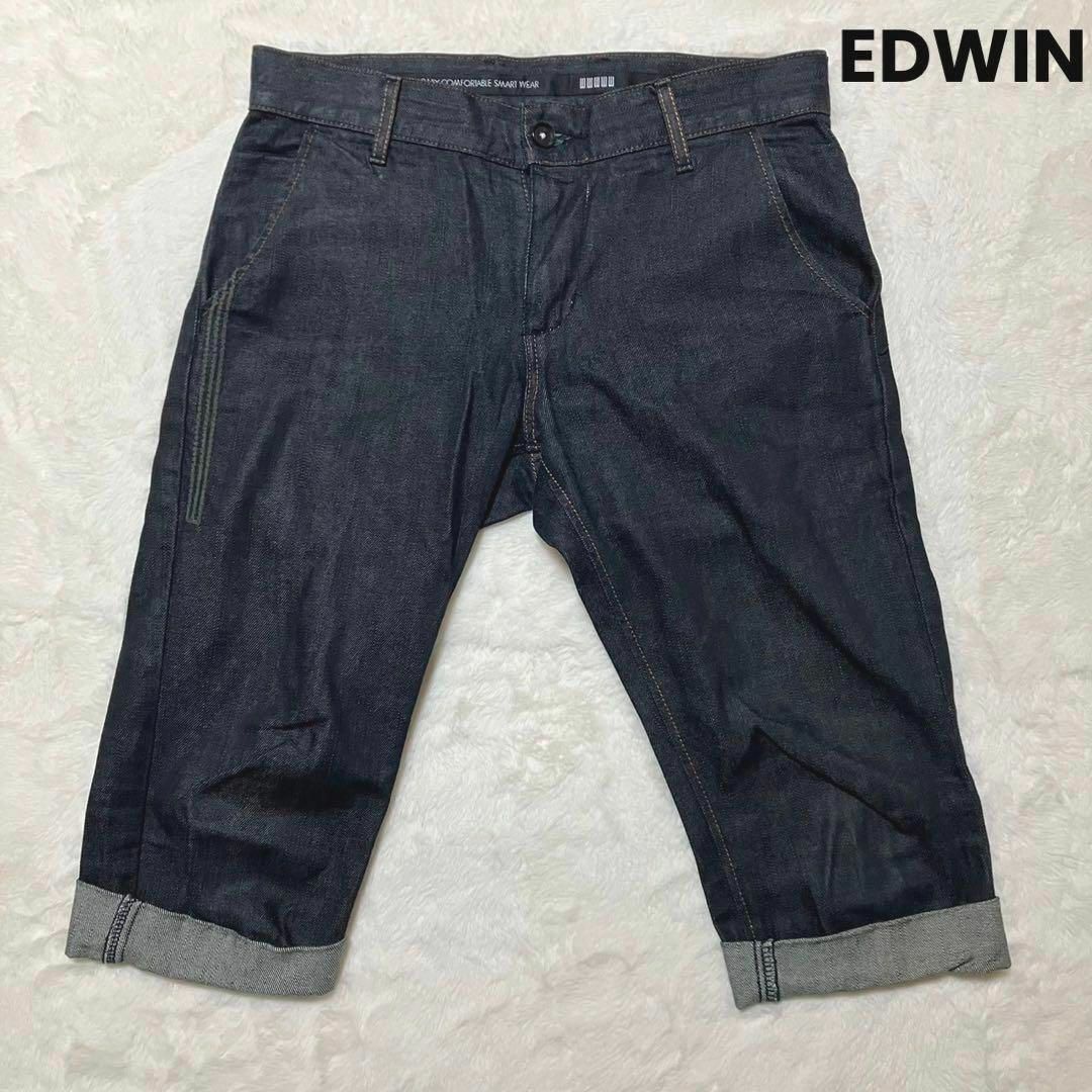 EDWIN(エドウィン)のks136 エドウィンEDWIN ハーフパンツ デニムパンツ ひざ下 綿100% メンズのパンツ(デニム/ジーンズ)の商品写真