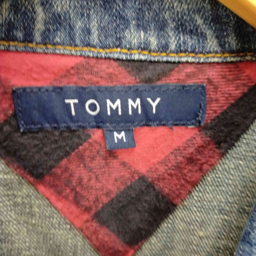 TOMMY(トミー)のTOMMY(トミー) 襟裏チェック 切替 デニム ジャケット レディース レディースのジャケット/アウター(Gジャン/デニムジャケット)の商品写真