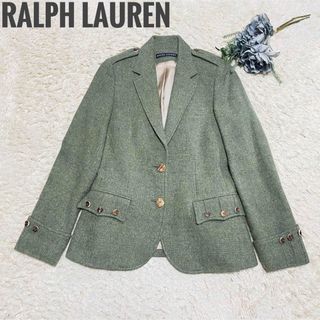 ラルフローレン(Ralph Lauren)の【極美品】ラルフローレン ミックスツイードジャケット アルパカ 木目ボタン 7号(テーラードジャケット)