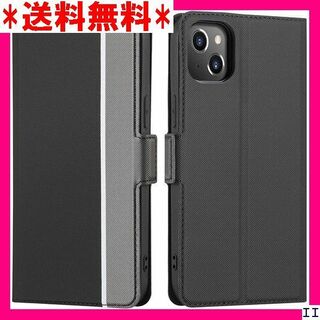SN5 iPhone 14 plus ケース 手帳型 薄型 + ブラック 330(モバイルケース/カバー)