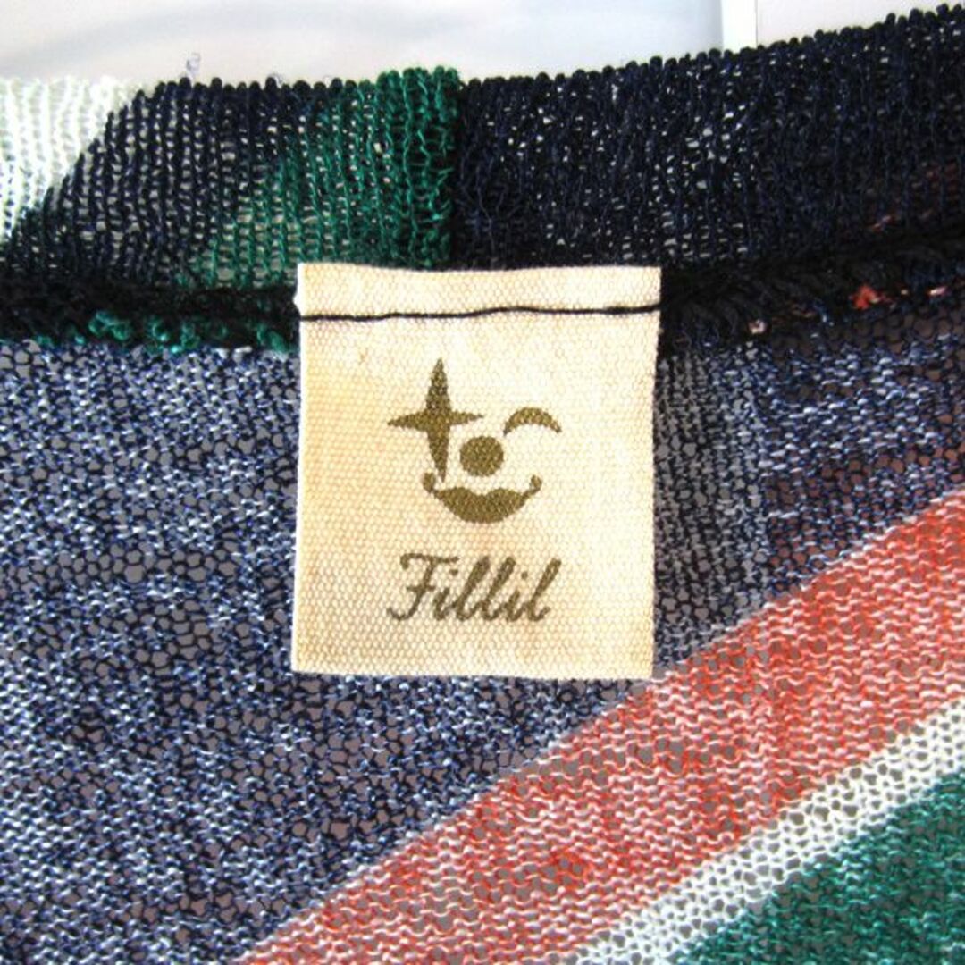 Fillil(フィリル)の美品　Fillil／フィリル　シャープな柄のニットカーディガン　はおり レディースのトップス(カーディガン)の商品写真